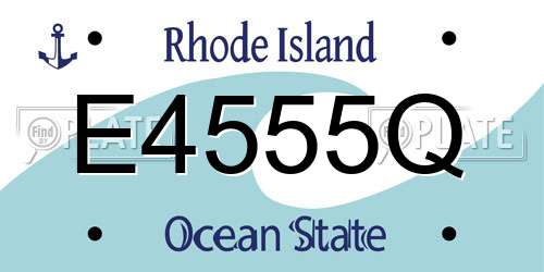 E4555Q Rhode Island License Plate