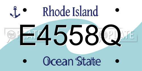 E4558Q Rhode Island License Plate