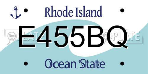 E455BQ Rhode Island License Plate