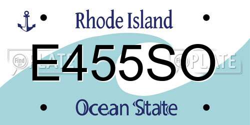 E455SO Rhode Island License Plate