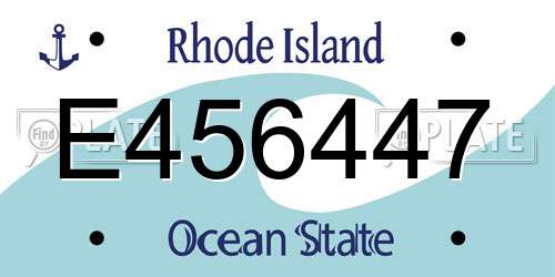 E456447 Rhode Island License Plate