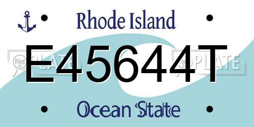 E45644T Rhode Island License Plate