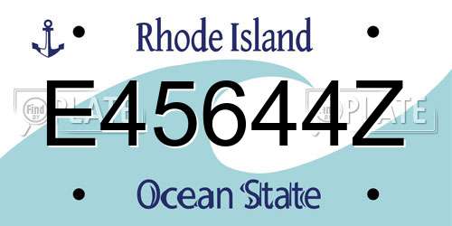E45644Z Rhode Island License Plate
