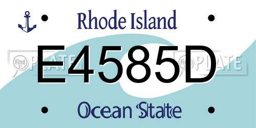 E4585D Rhode Island License Plate