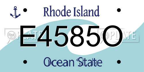 E4585O Rhode Island License Plate
