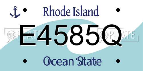 E4585Q Rhode Island License Plate