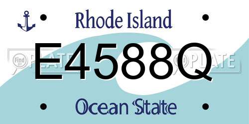 E4588Q Rhode Island License Plate