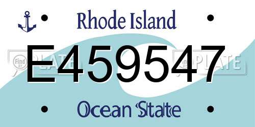 E459547 Rhode Island License Plate