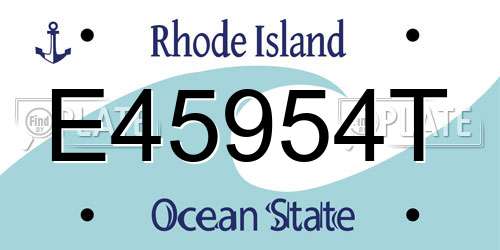 E45954T Rhode Island License Plate