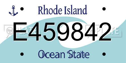 E459842 Rhode Island License Plate