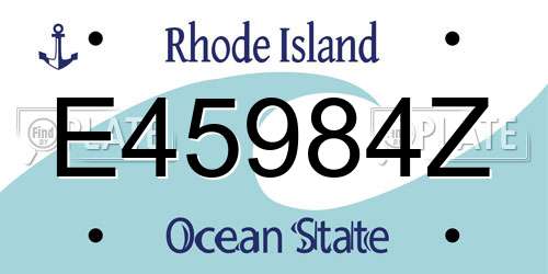 E45984Z Rhode Island License Plate