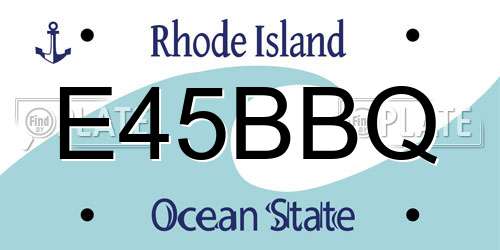 E45BBQ Rhode Island License Plate