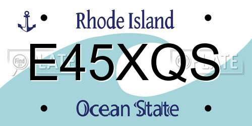 E45XQS Rhode Island License Plate
