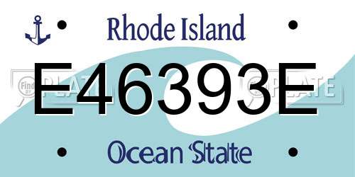 E46393E Rhode Island License Plate