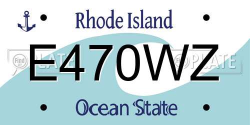 E470WZ Rhode Island License Plate