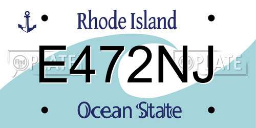 E472NJ Rhode Island License Plate