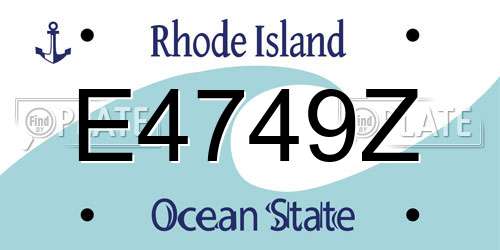 E4749Z Rhode Island License Plate