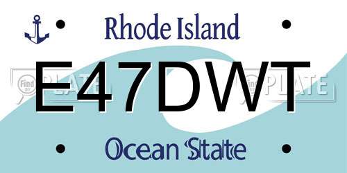 E47DWT Rhode Island License Plate