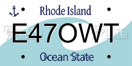 E47OWT Rhode Island License Plate