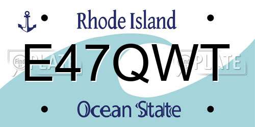 E47QWT Rhode Island License Plate
