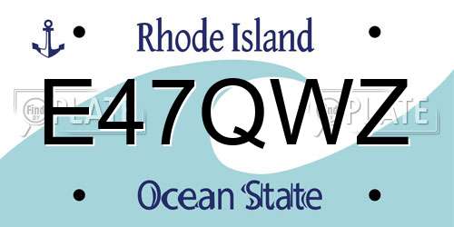 E47QWZ Rhode Island License Plate