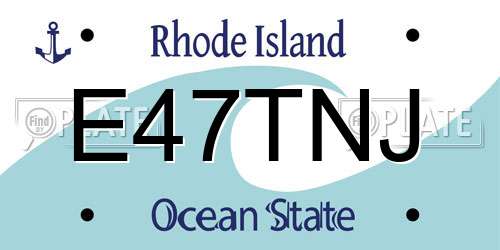 E47TNJ Rhode Island License Plate