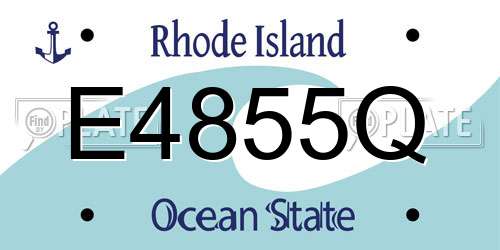 E4855Q Rhode Island License Plate