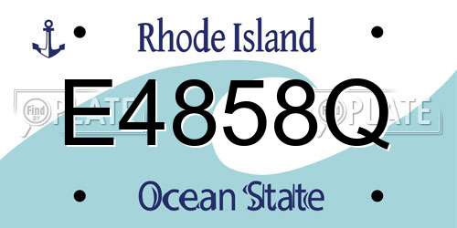 E4858Q Rhode Island License Plate