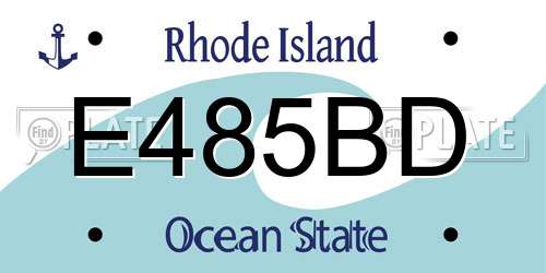 E485BD Rhode Island License Plate