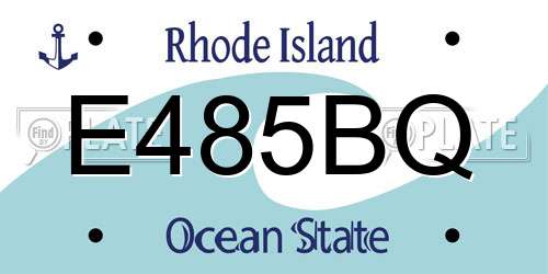 E485BQ Rhode Island License Plate