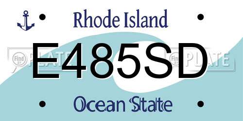 E485SD Rhode Island License Plate