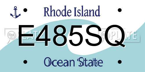 E485SQ Rhode Island License Plate