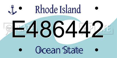 E486442 Rhode Island License Plate