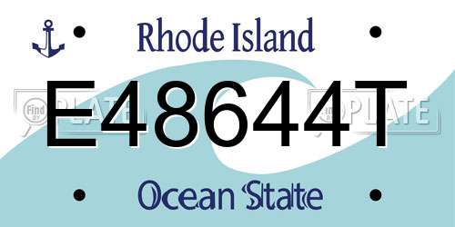 E48644T Rhode Island License Plate