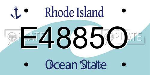 E4885O Rhode Island License Plate