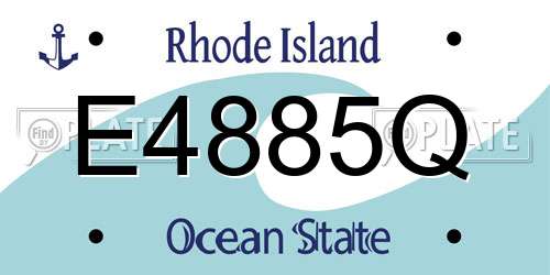 E4885Q Rhode Island License Plate