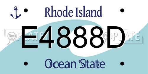 E4888D Rhode Island License Plate