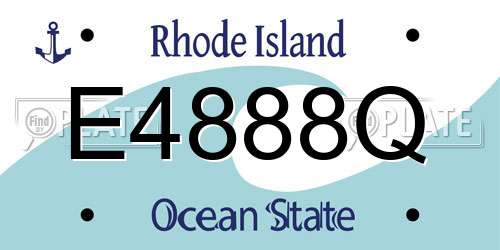 E4888Q Rhode Island License Plate