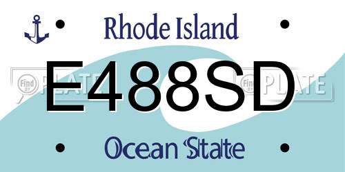 E488SD Rhode Island License Plate