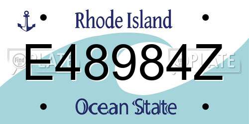 E48984Z Rhode Island License Plate