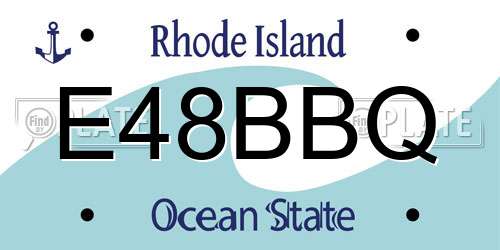 E48BBQ Rhode Island License Plate
