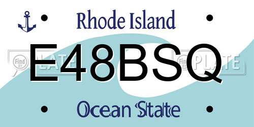 E48BSQ Rhode Island License Plate