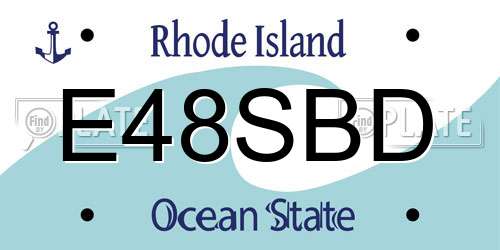 E48SBD Rhode Island License Plate