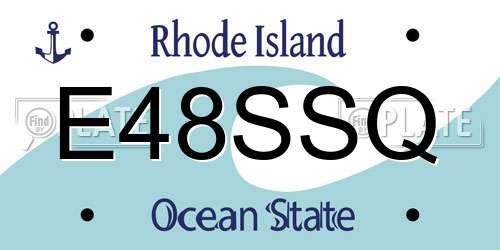 E48SSQ Rhode Island License Plate