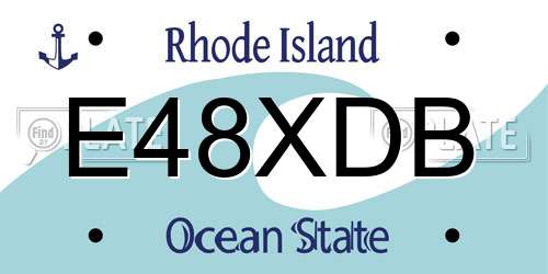 E48XDB Rhode Island License Plate