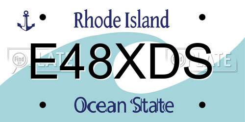E48XDS Rhode Island License Plate