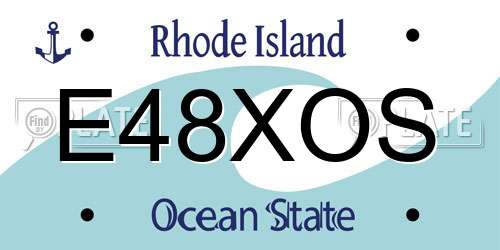E48XOS Rhode Island License Plate