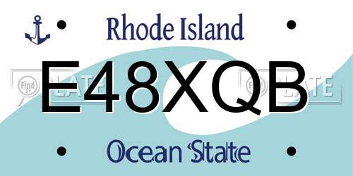 E48XQB Rhode Island License Plate