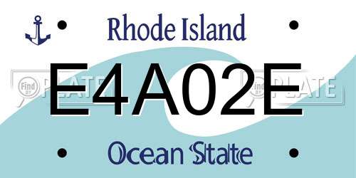 E4A02E Rhode Island License Plate