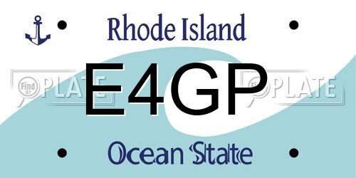 E4GP Rhode Island License Plate